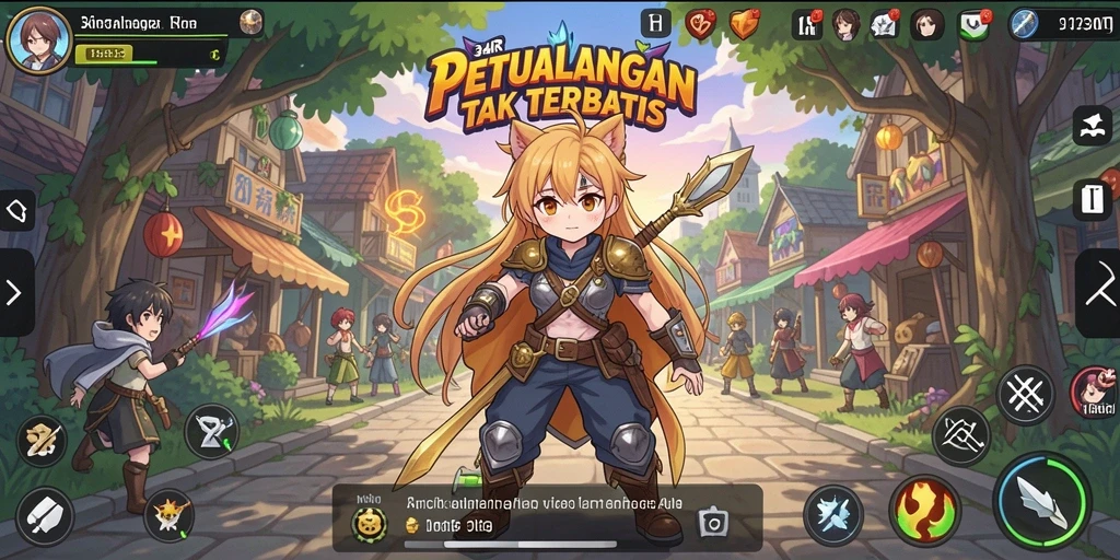 Tampilan gameplay menarik dari 34R dengan karakter anime.