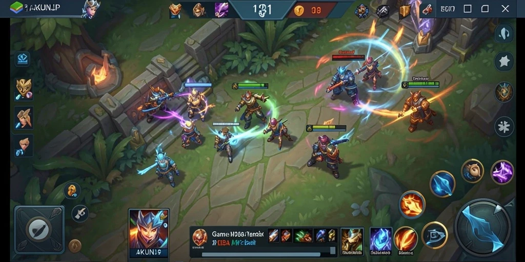 Gameplay seru di arena pertempuran AKUNJP.