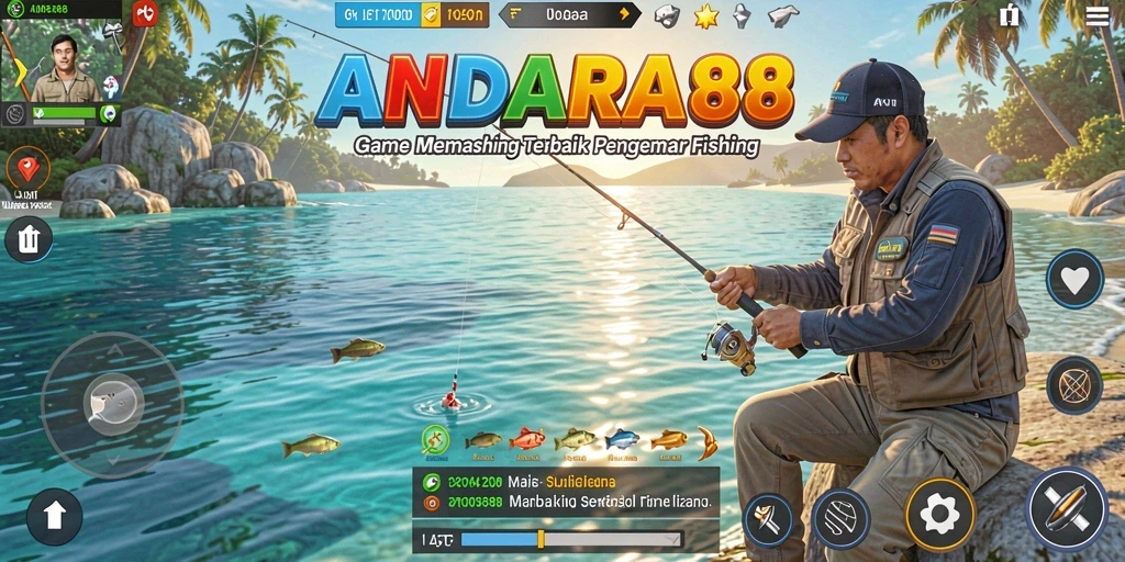 Tampilan gameplay ANDARA88 yang menampilkan pengalaman memancing seru dan menantang.
