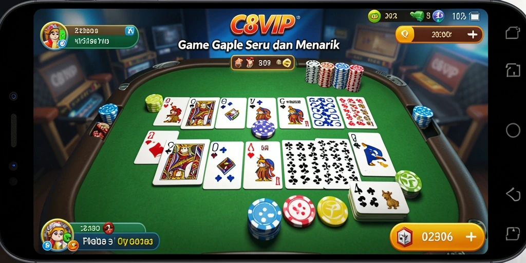 Screenshot gameplay C8VIP menampilkan pemain bersenang-senang dalam permainan Gaple.
