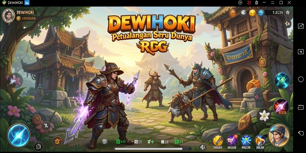 Tampilan gameplay DEWIHOKI dengan aksi seru dan karakter yang menarik.