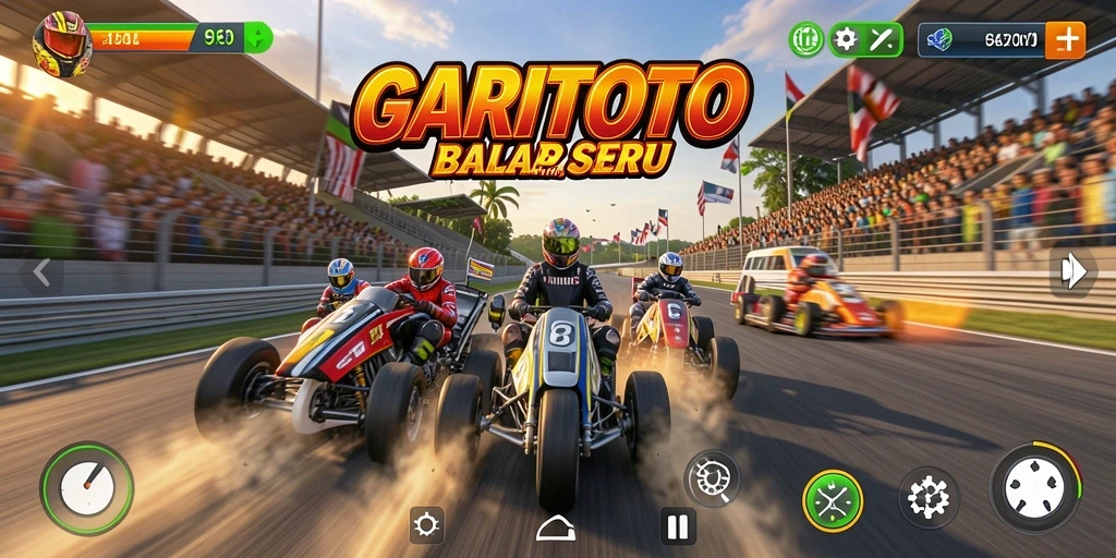Tampilan gameplay GARITOTO yang memukau saat balapan.