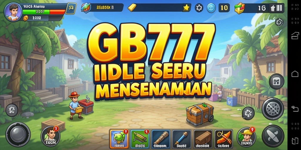 Screenshot menunjukkan gameplay Idle yang menarik dan penuh warna.