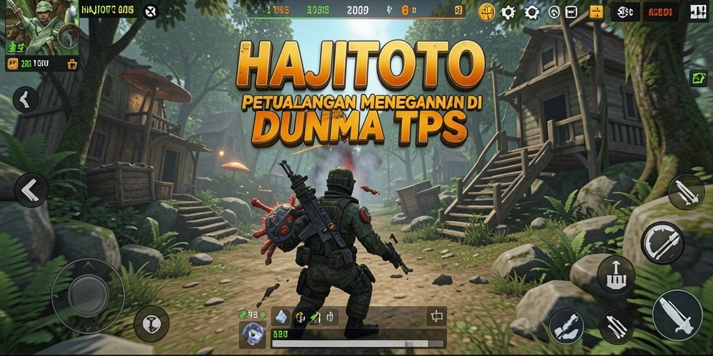 Tampilan dinamis gameplay HAJITOTO dalam aksi TPS.