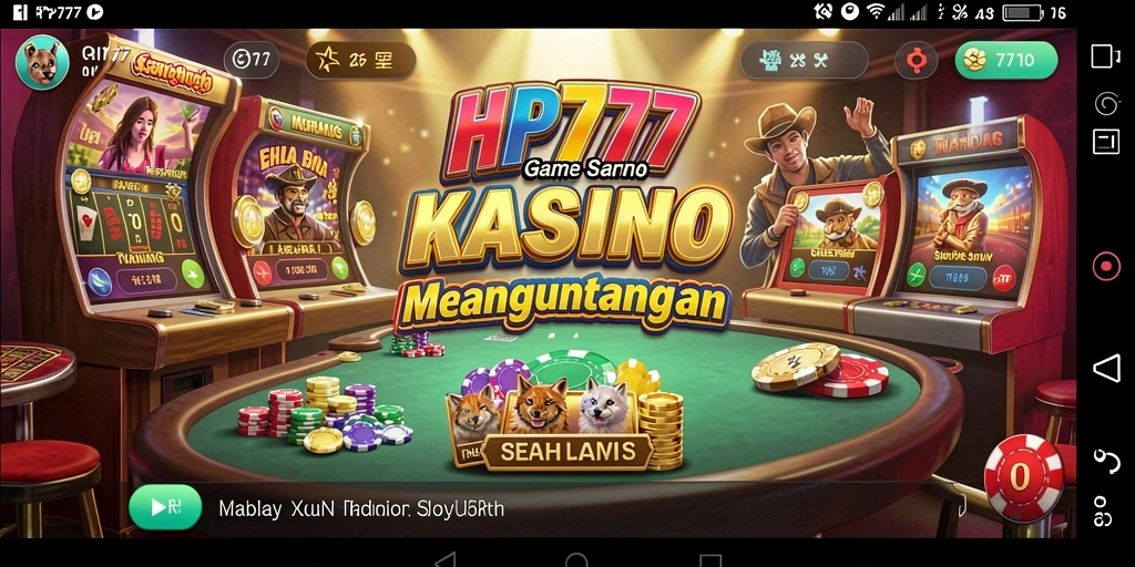 Tampilan gameplay seru dengan berbagai pilihan permainan kasino.