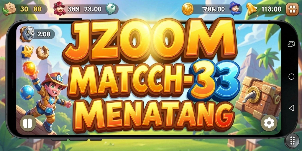 Tampilan gameplay J200M yang penuh warna dan menantang.