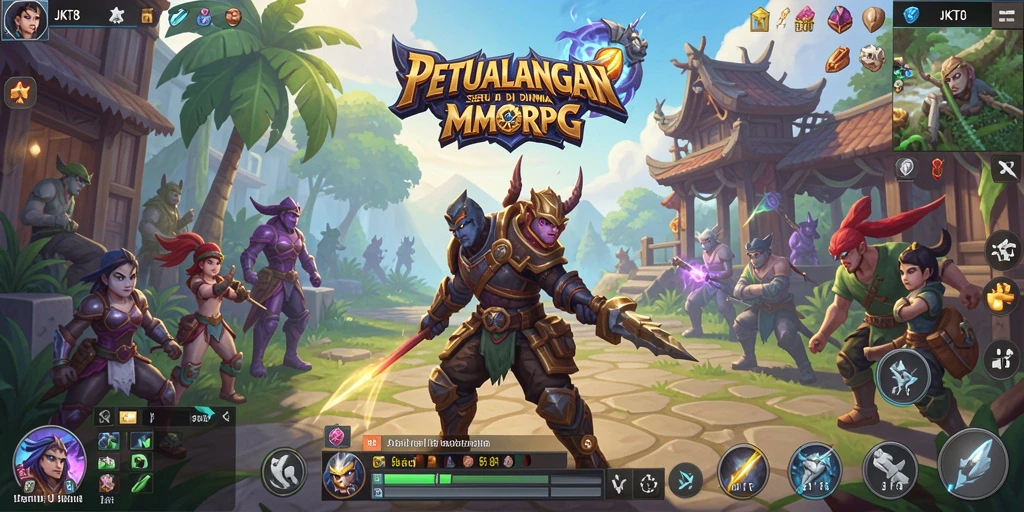 Gameplay seru dalam dunia luas JKT8 MMORPG.