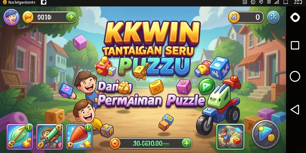 Tampilan gameplay menantang dalam KKWIN yang penuh warna.
