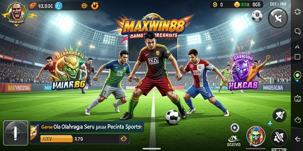 Tampilan gameplay seru dalam MAXWIN88 yang menampilkan variasi olahraga.