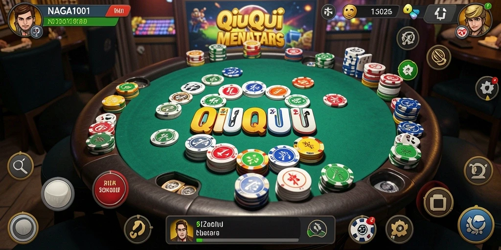 Tampilan gameplay QiuQiu NAGA1001 yang menarik.