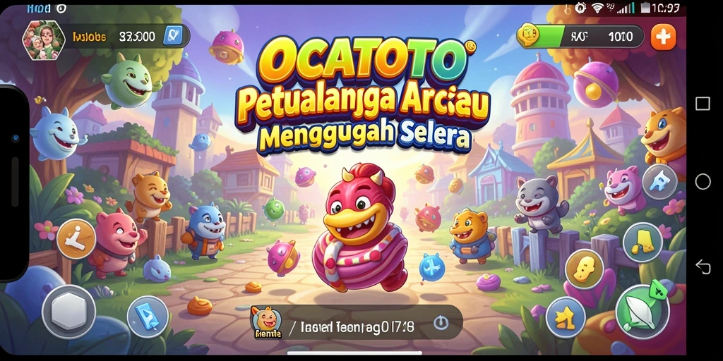 Screenshot gameplay OCATOTO menampilkan aksi seru di level yang penuh tantangan.