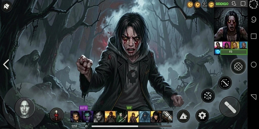 Gameplay ODDIGO menampilkan momen menakutkan di dunia gelap dan misterius.