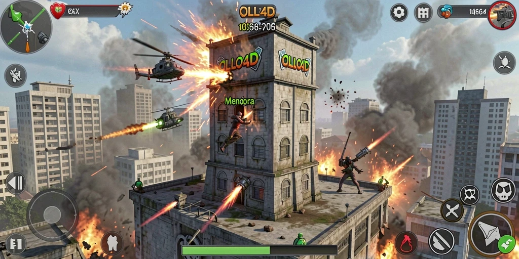 Gameplay OLLO4D menampilkan strategi defensif untuk melindungi menara.