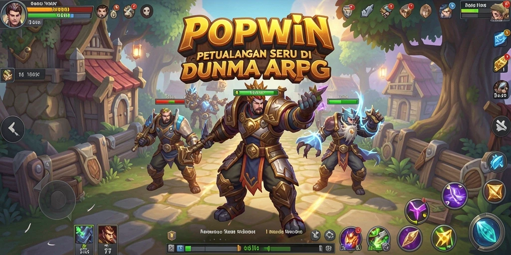 Tangkapan layar menunjukkan pertempuran epik dalam game ARPG.