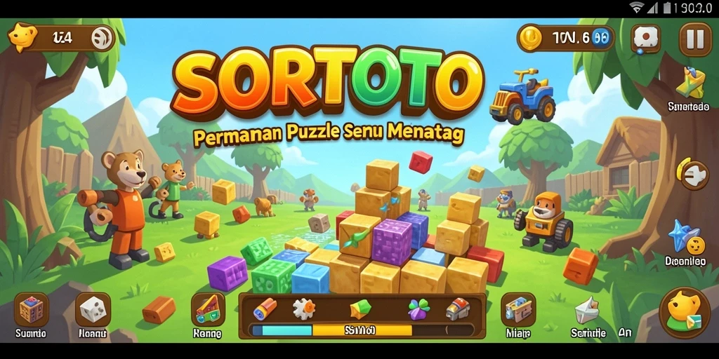 Tampilan menarik dan seru dari gameplay SORTOTO yang menantang.