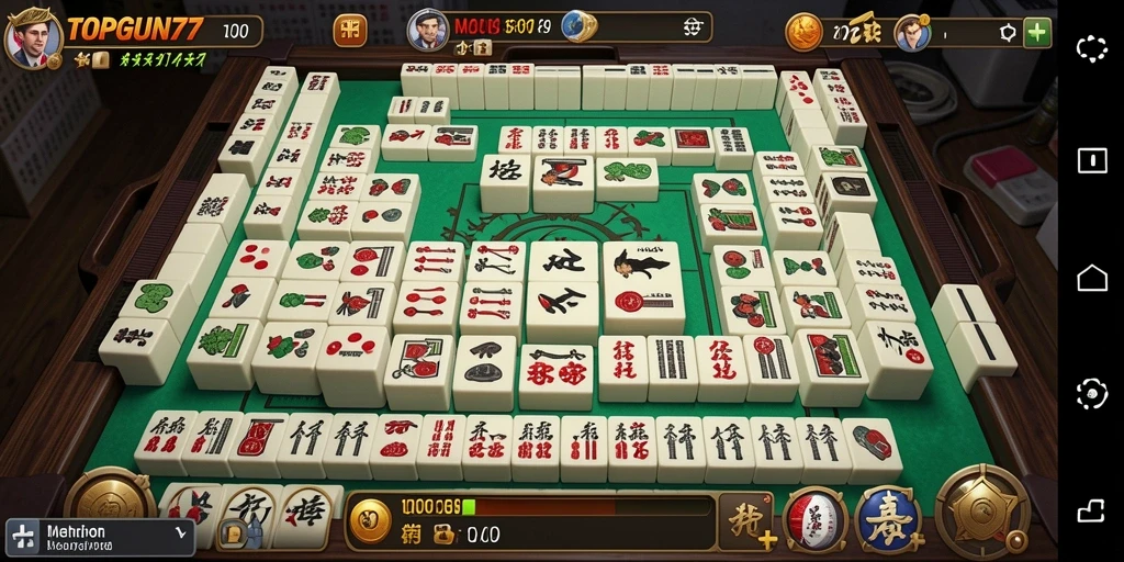 Tampilan menarik dari permainan Mahjong di TOPGUN77.