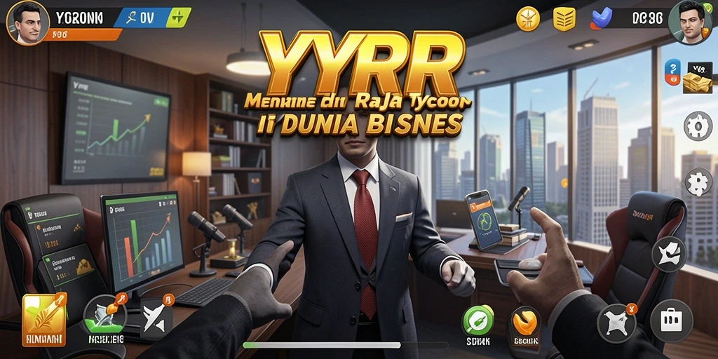 Screenshot gameplay YYRR menampilkan dinamisnya manajemen bisnis Tycoon.
